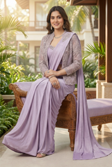 Luxe Embellished Jacket Saree